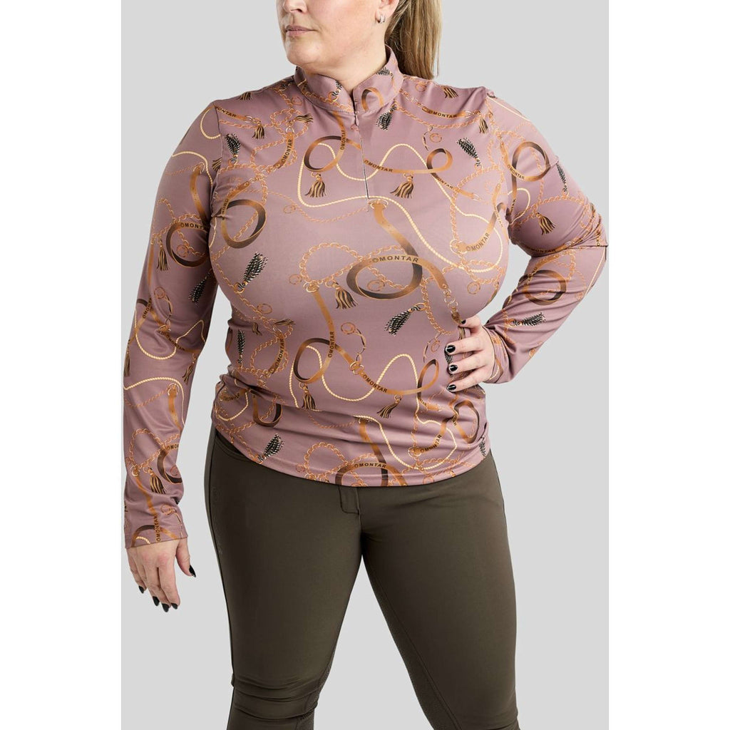 Montar Shirt Haily Bridle Print Curve Long Sleeves Dusty Rose