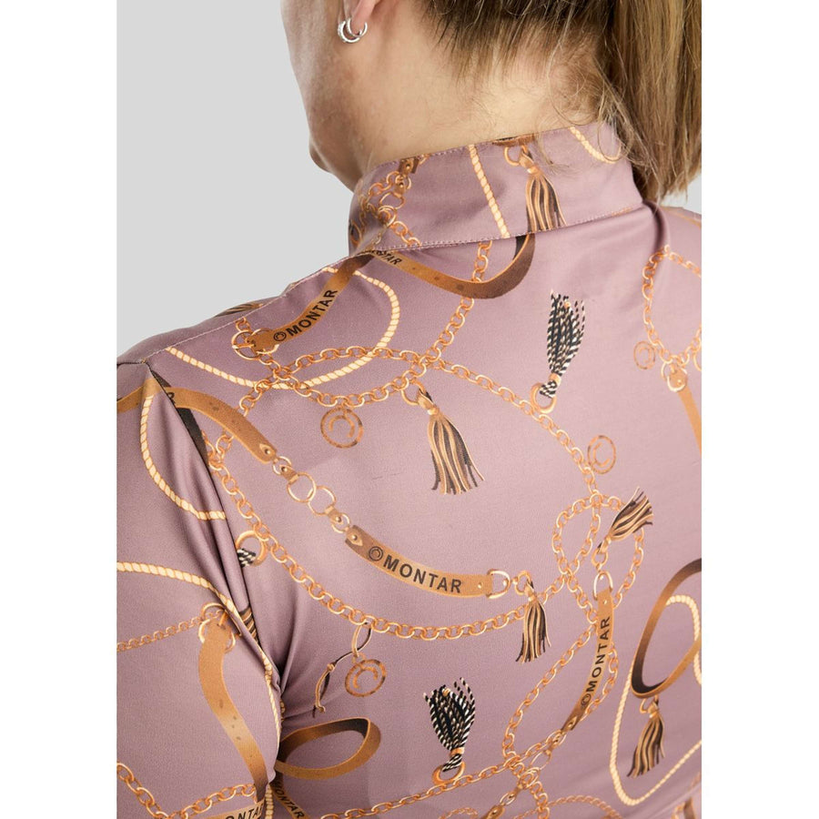 Montar Shirt Haily Bridle Print Curve Long Sleeves Dusty Rose