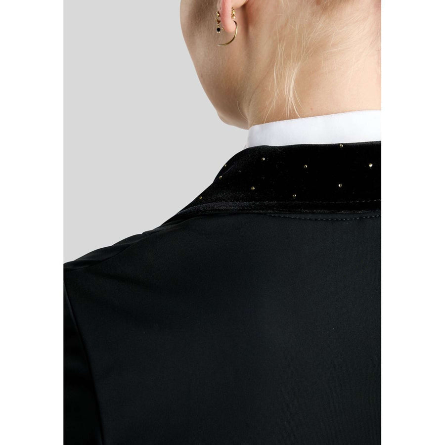 Montar Competition Jacket MoValerie Short Velvet Details Golden Quartz Crystals Black