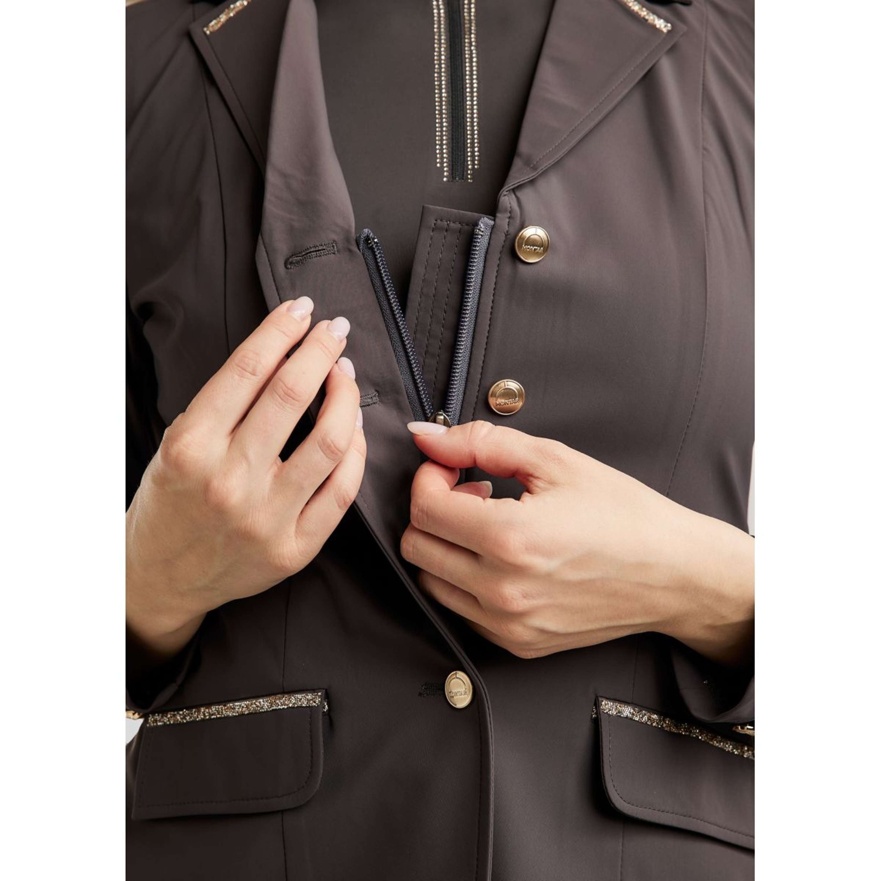 Montar Competition Jacket MoLila Champagne Crystals Slate Grey