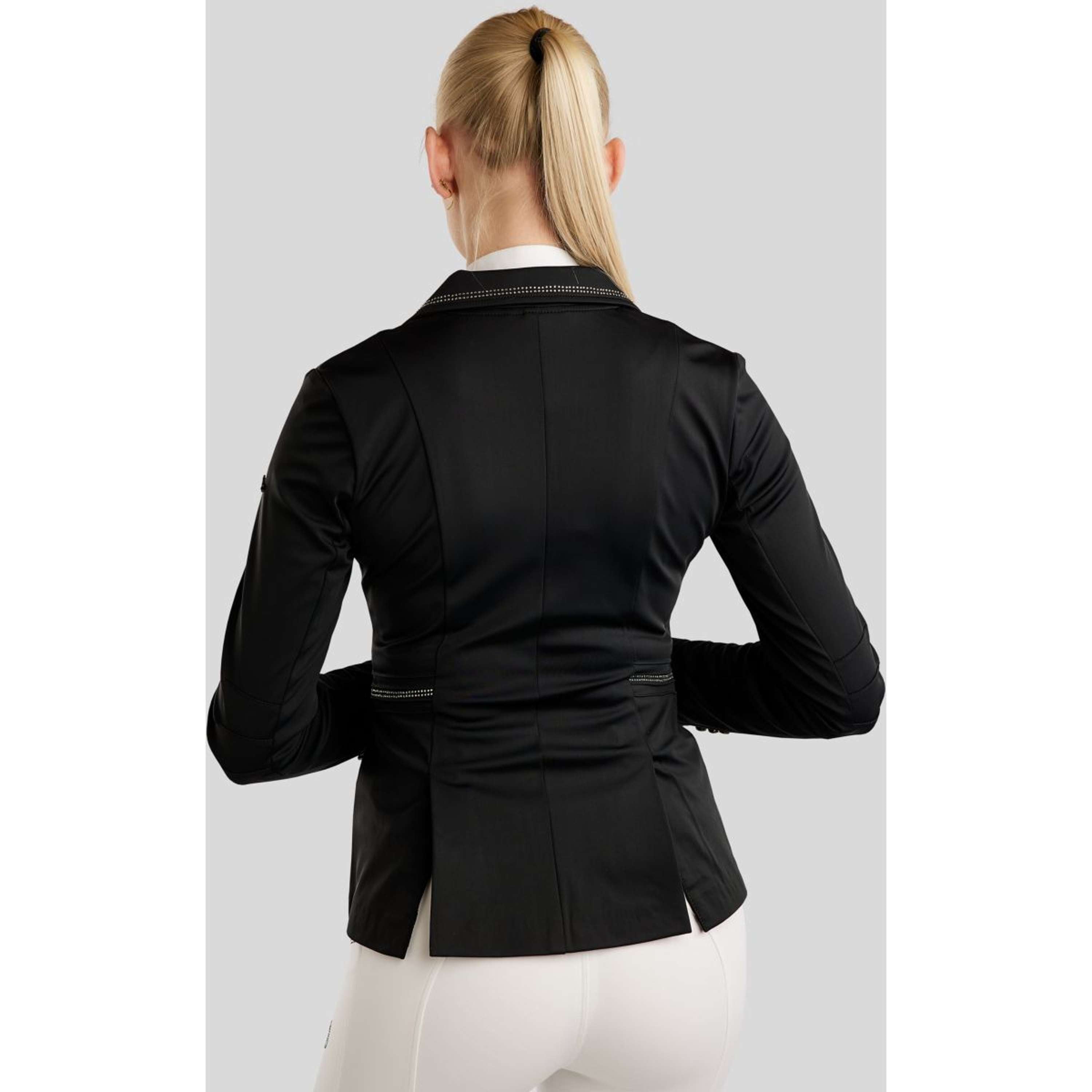 Montar Competition Jacket MoPearl Pintucks Gun Metal Crystals Black