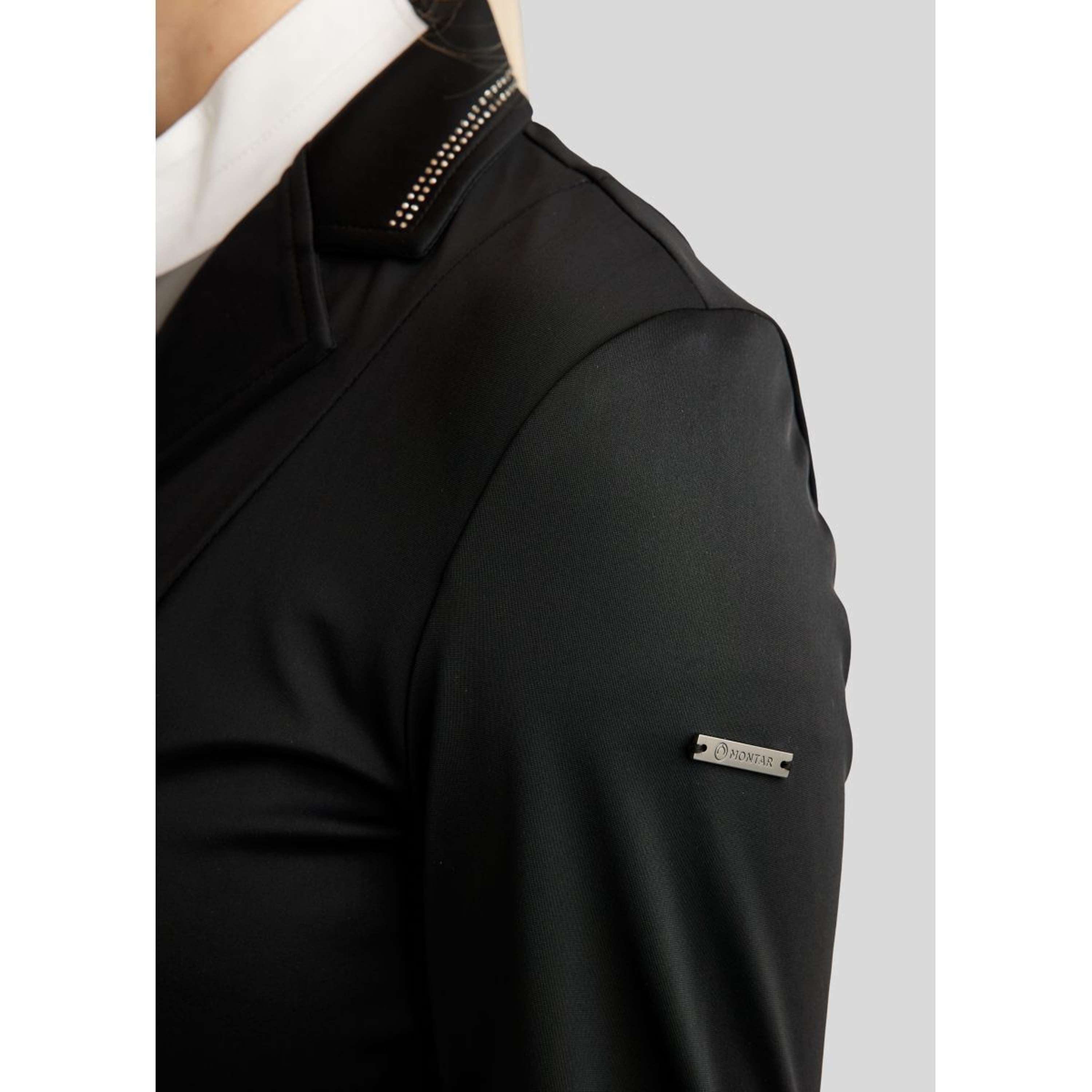 Montar Competition Jacket MoPearl Pintucks Gun Metal Crystals Black