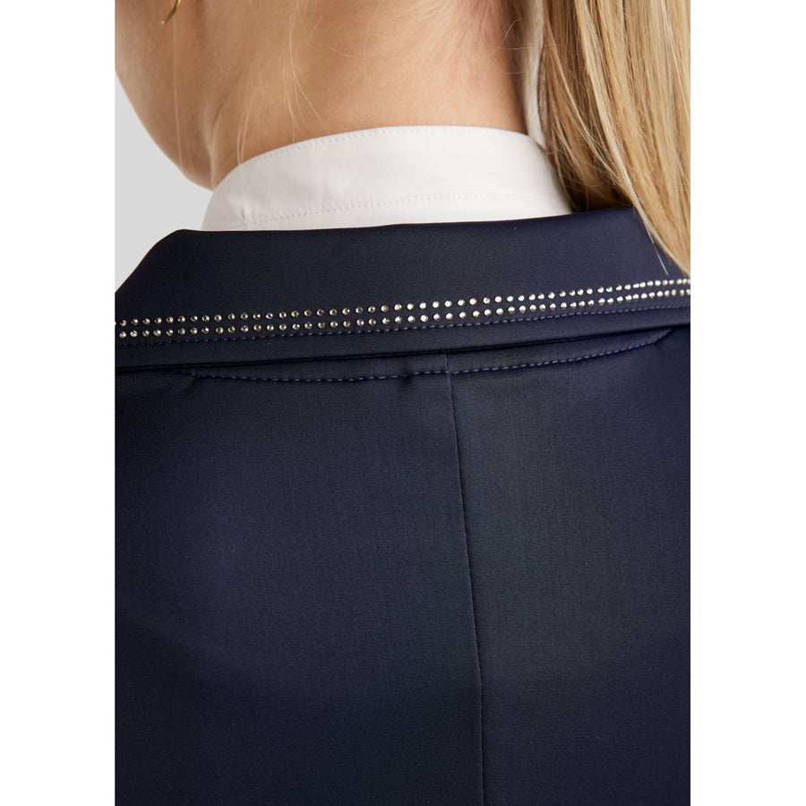 Montar Competition Jacket MoPearl Pintucks Gun Metal Crystals Navy