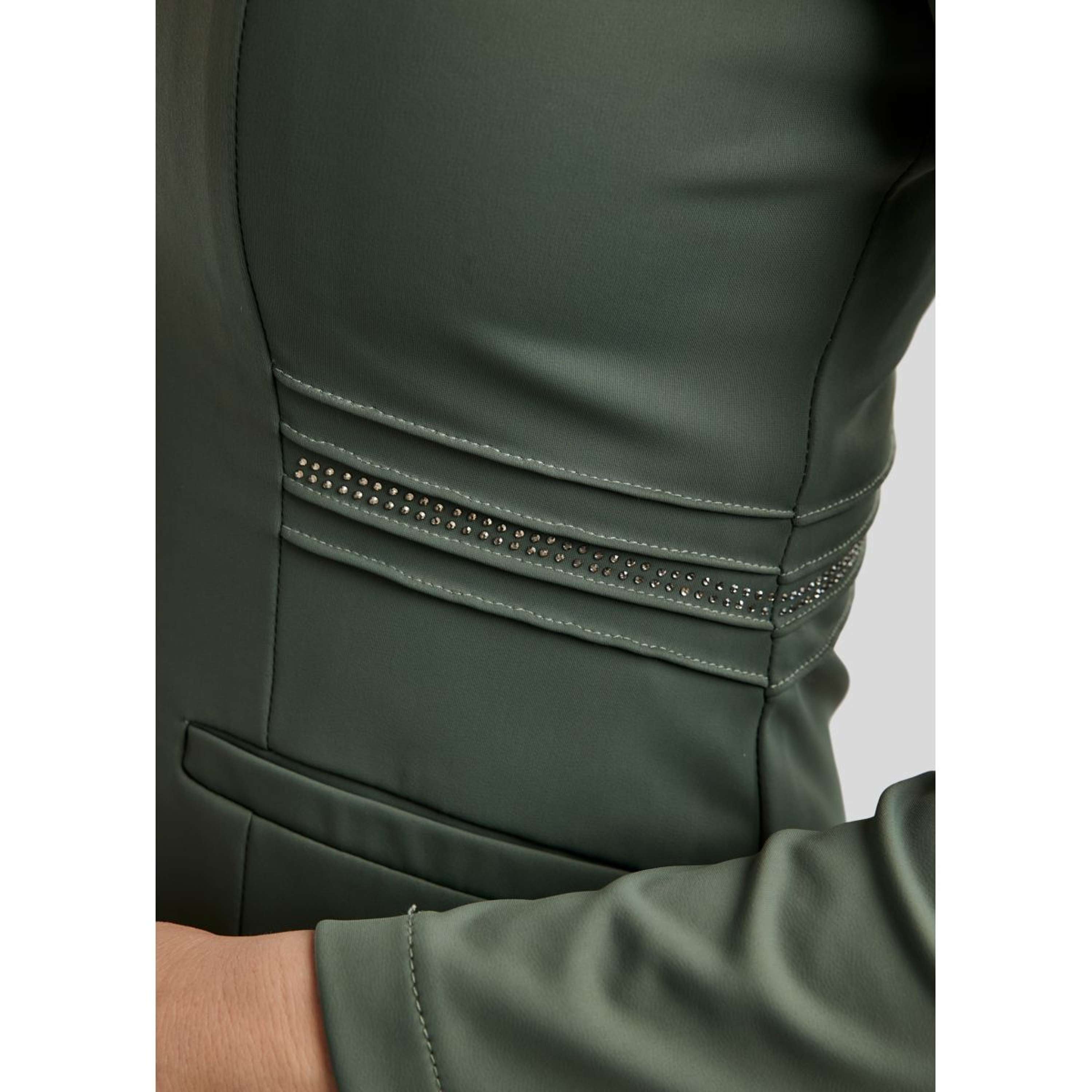 Montar Competition Jacket MoPearl Pintucks Gun Metal Crystals Jade