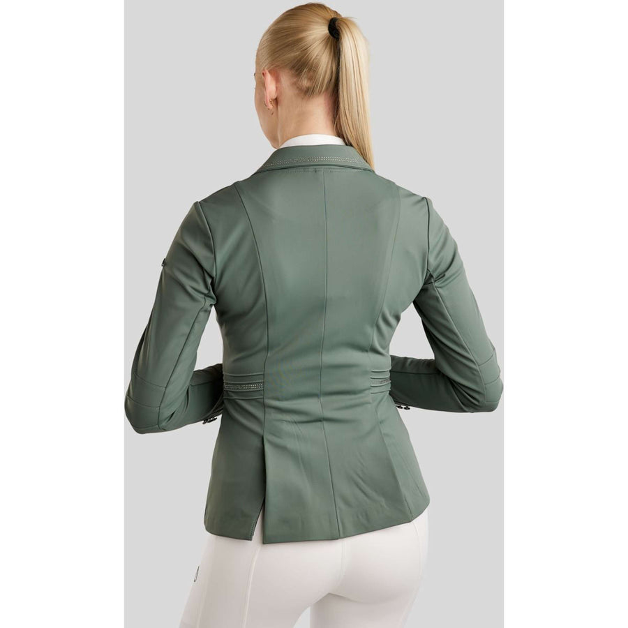 Montar Competition Jacket MoPearl Pintucks Gun Metal Crystals Jade
