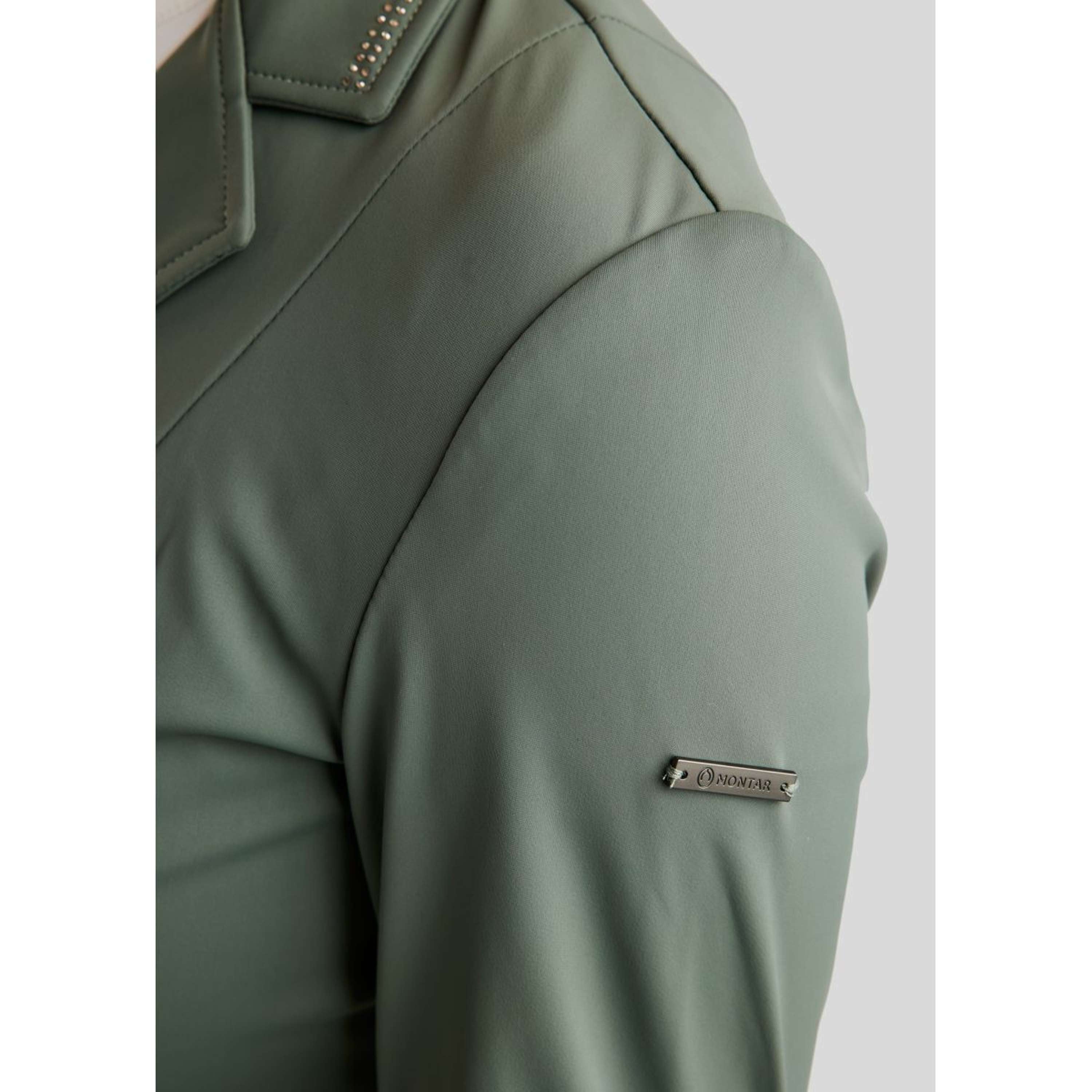 Montar Competition Jacket MoPearl Pintucks Gun Metal Crystals Jade