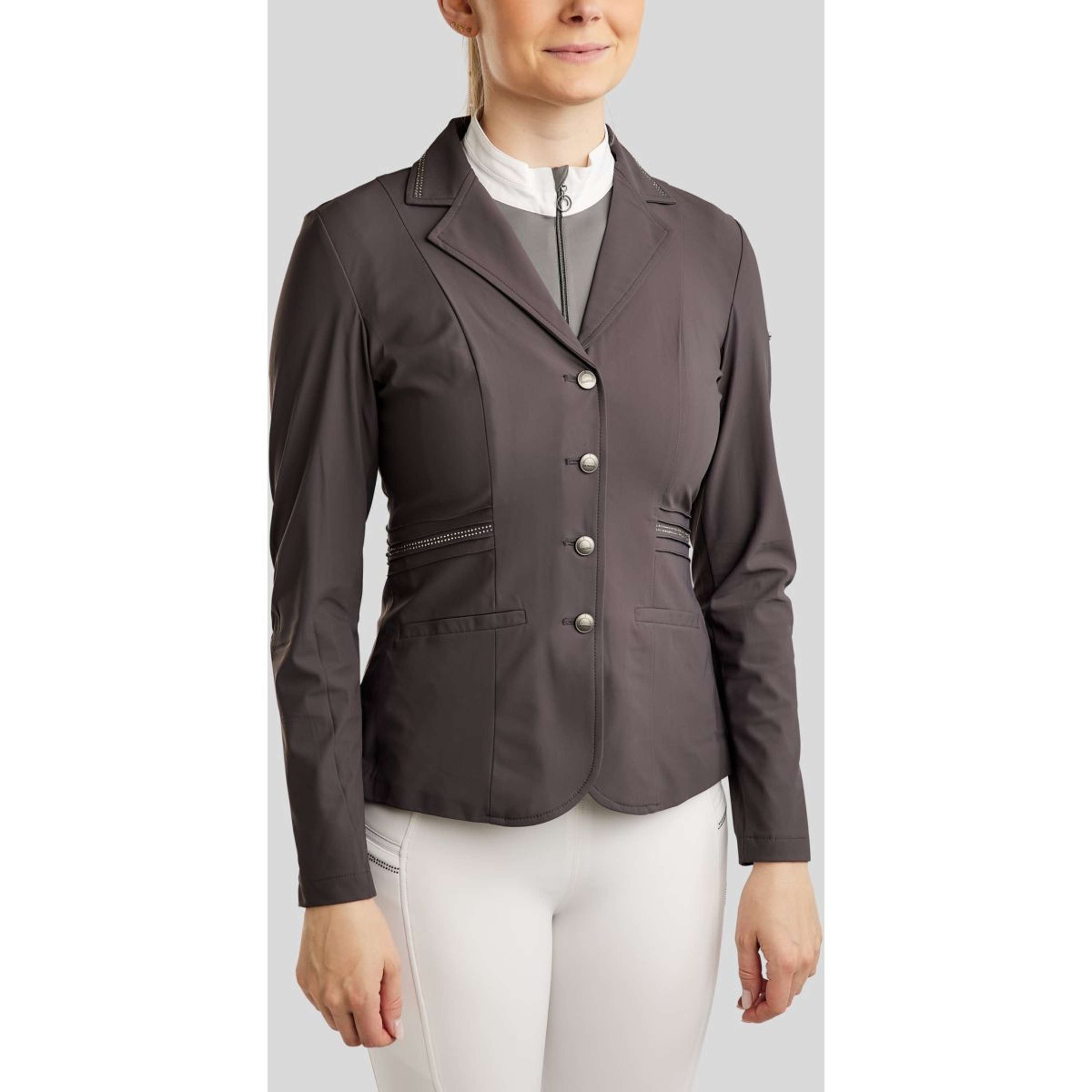Montar Competition Jacket MoPearl Pintucks Gun Metal Crystals Slate Grey