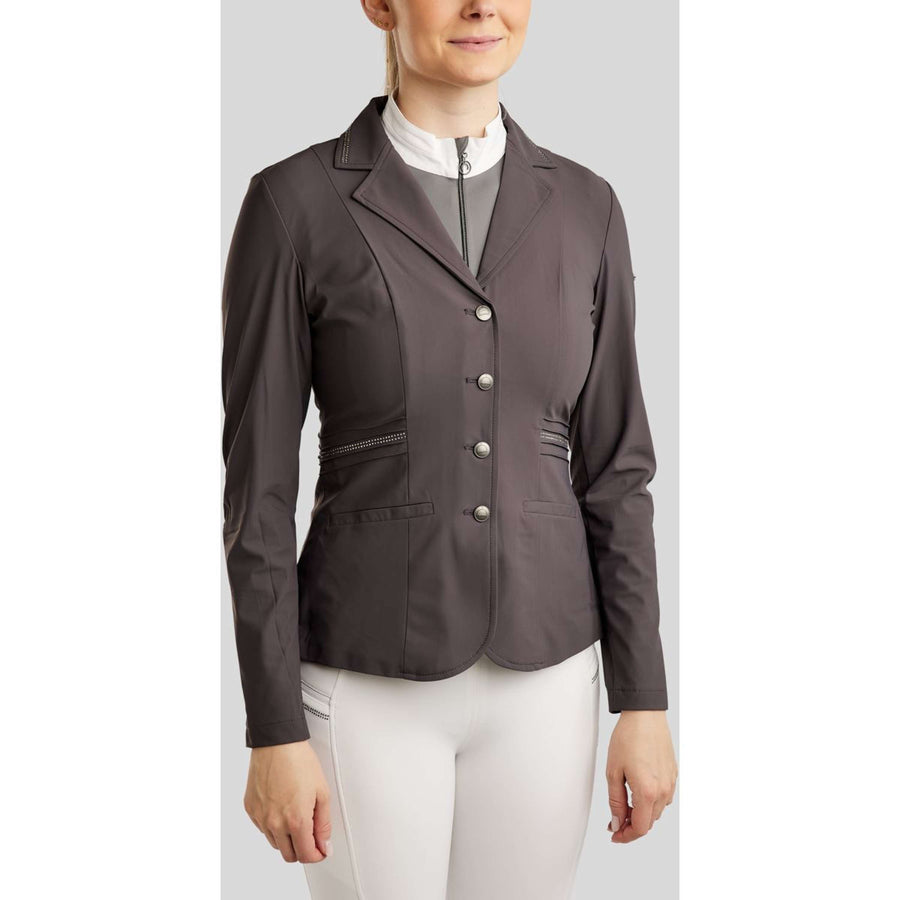 Montar Competition Jacket MoPearl Pintucks Gun Metal Crystals Slate Grey