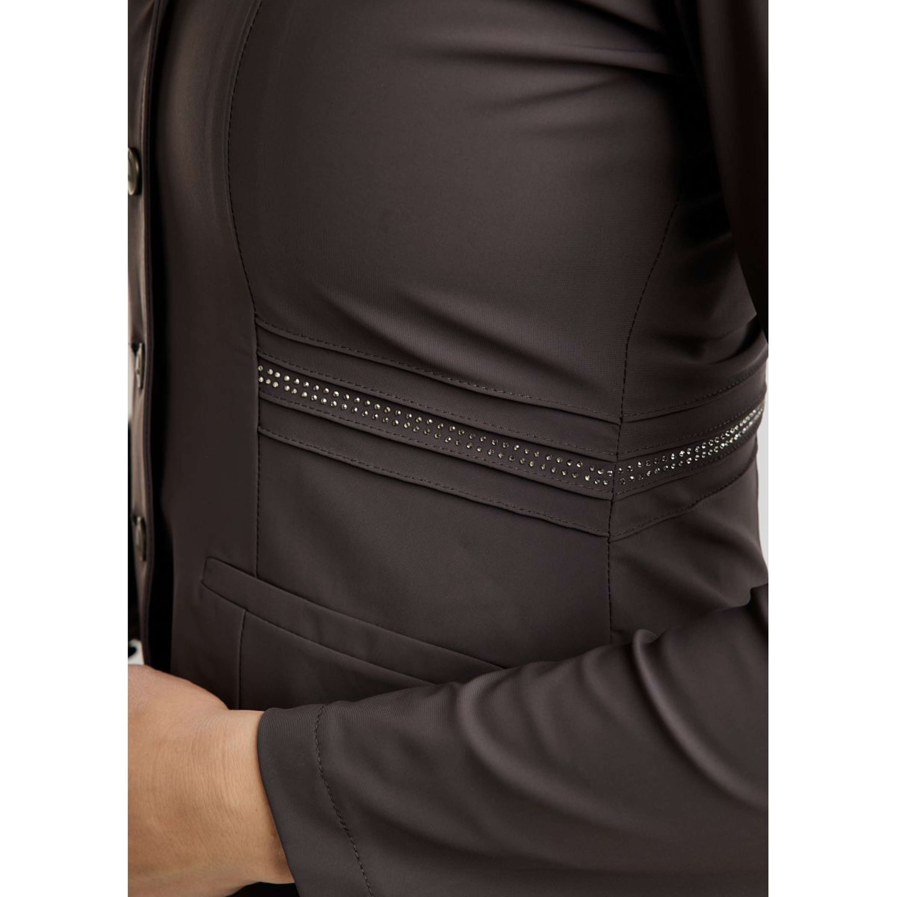 Montar Competition Jacket MoPearl Pintucks Gun Metal Crystals Slate Grey