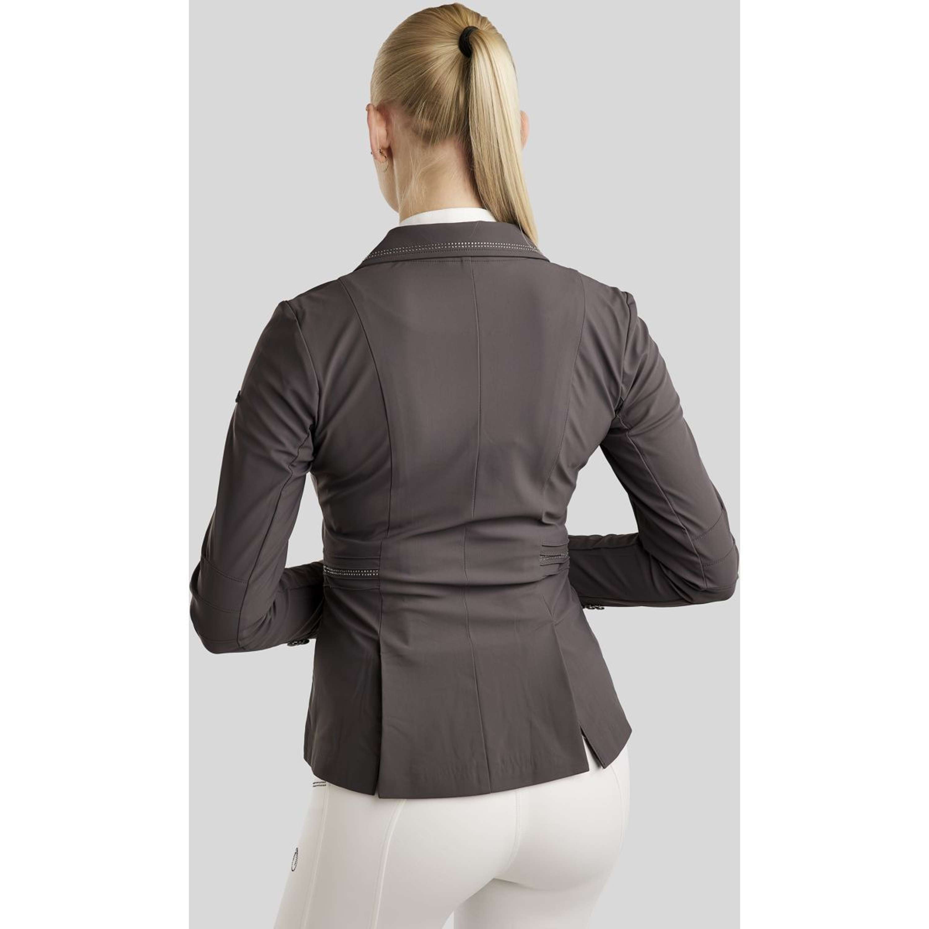Montar Competition Jacket MoPearl Pintucks Gun Metal Crystals Slate Grey