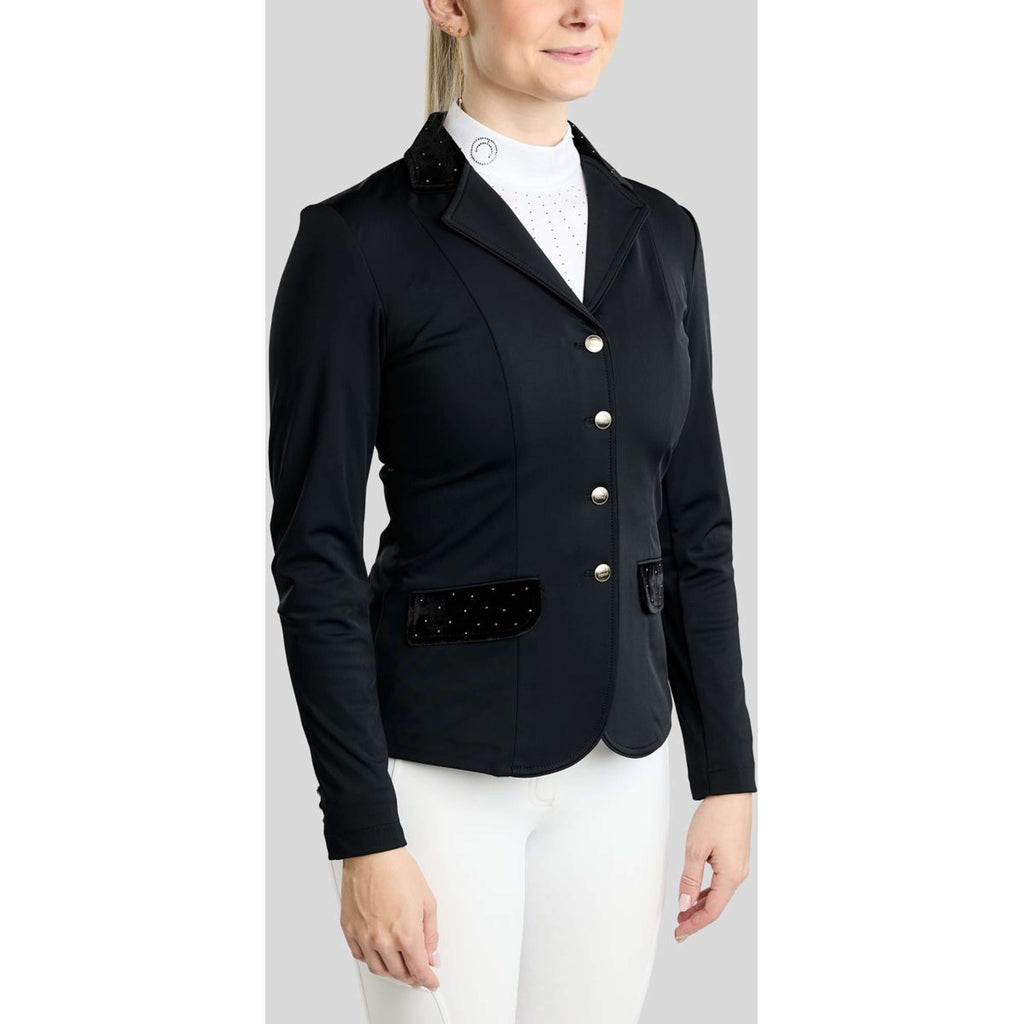 Montar Competition Jacket MoValerie Velvet Details Golden Quartz Crystals Black