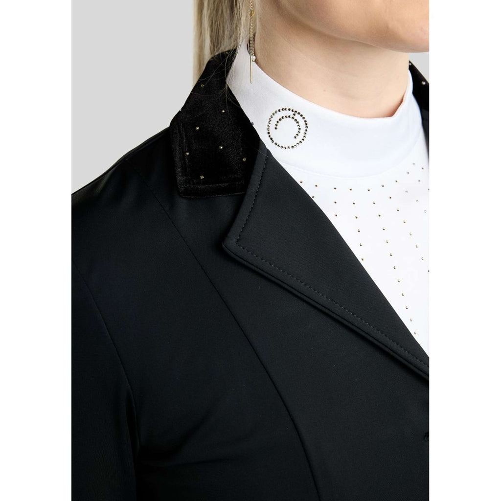 Montar Competition Jacket MoValerie Velvet Details Golden Quartz Crystals Black