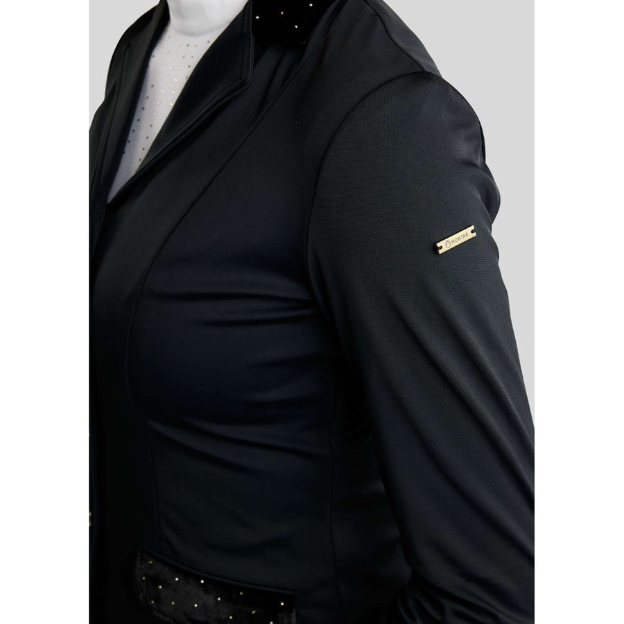 Montar Competition Jacket MoValerie Velvet Details Golden Quartz Crystals Black