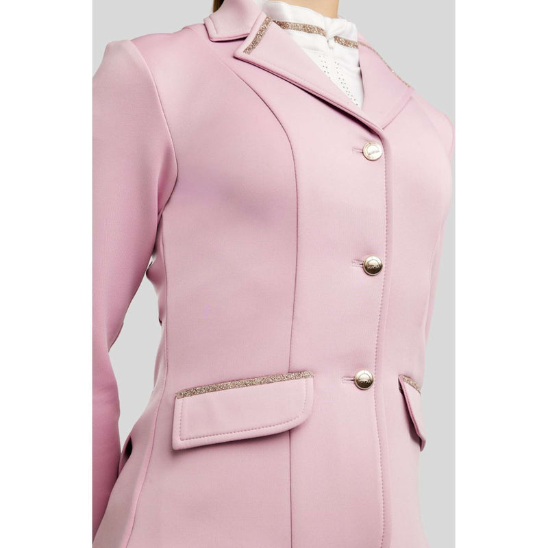 Montar Competition Jacket MoPearl Pintucks Gun Metal Crystals Junior Candy Pink