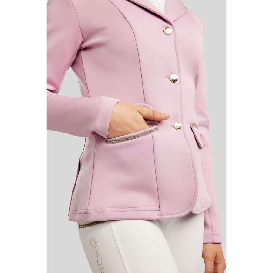 Montar Competition Jacket MoPearl Pintucks Gun Metal Crystals Junior Candy Pink