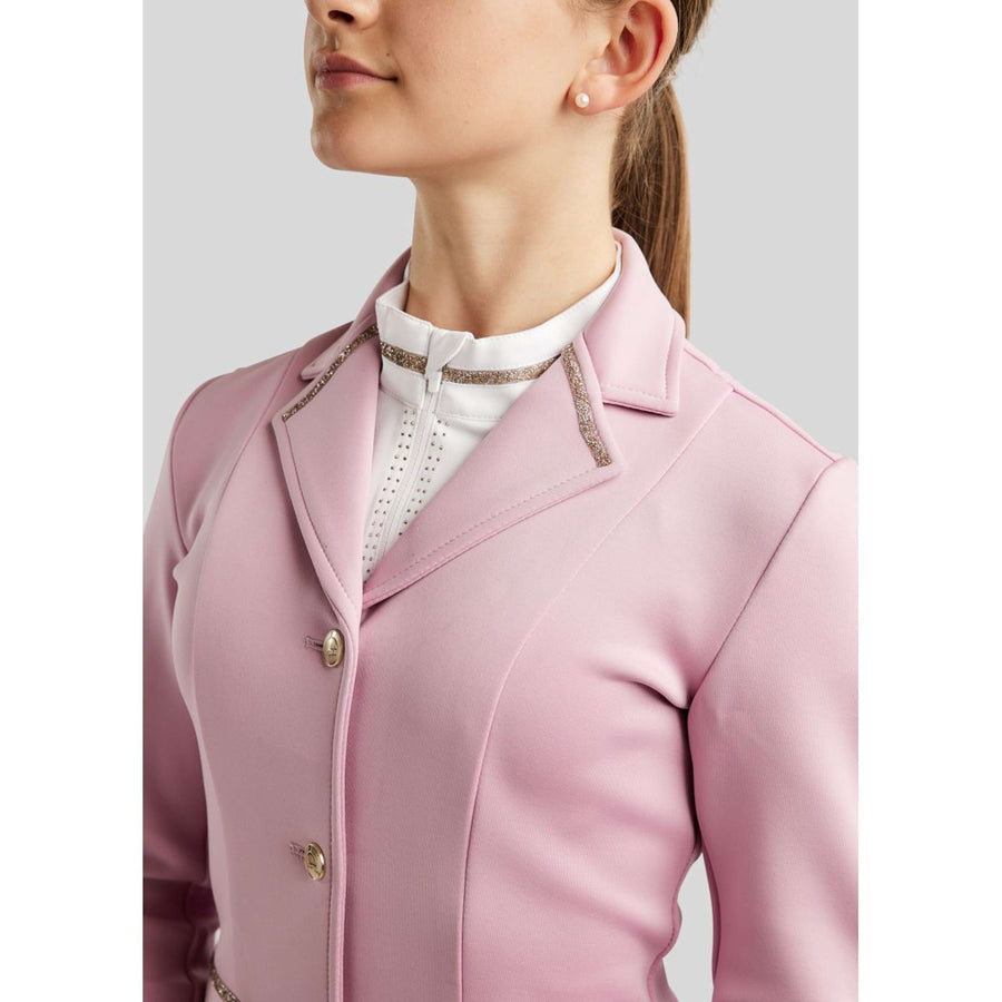 Montar Competition Jacket MoPearl Pintucks Gun Metal Crystals Junior Candy Pink