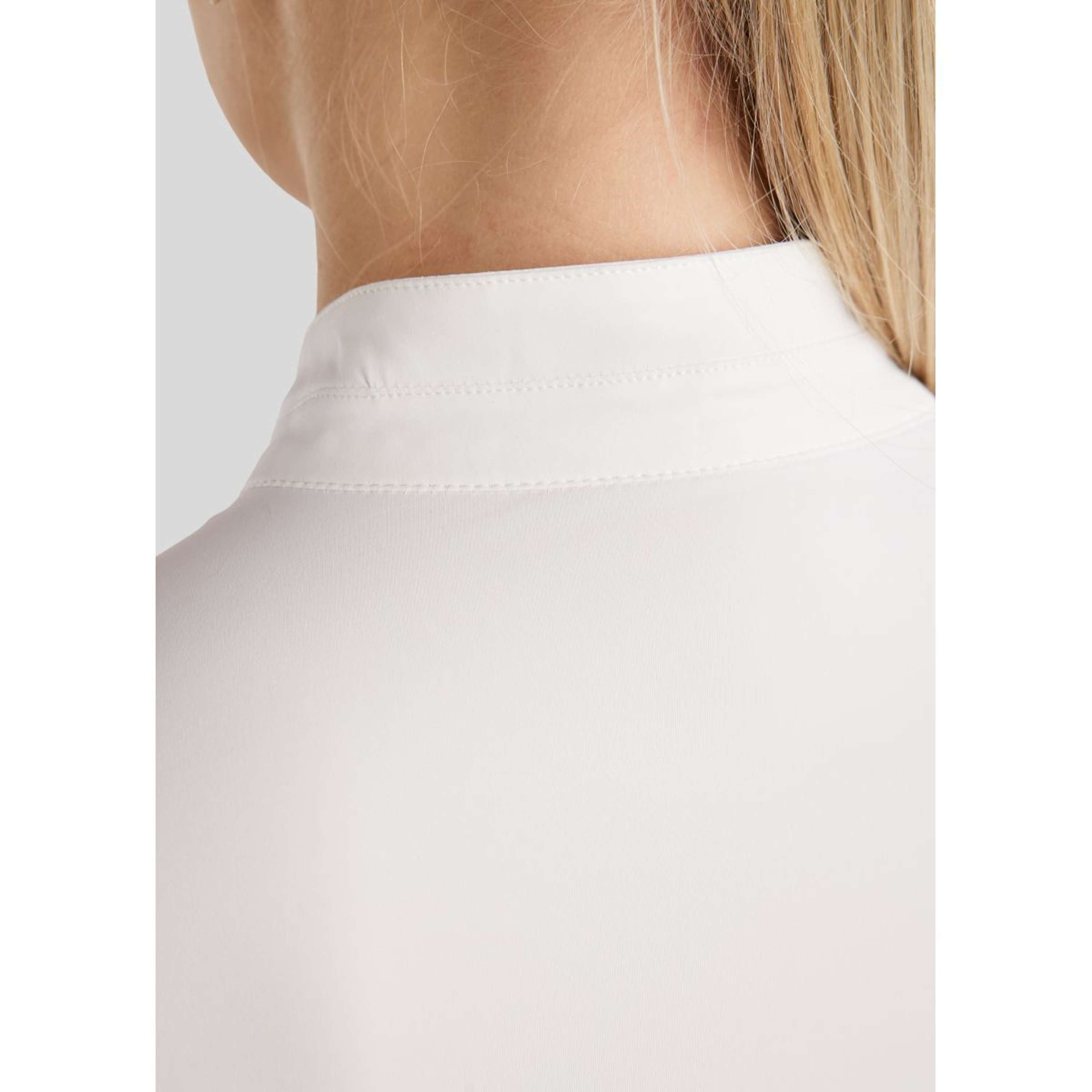 Montar Competition Shirt MoPearl Pintucks Gun Metal Crystals White