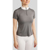 Montar Competition Shirt MoPearl Pintucks Gun Metal Crystals Grey