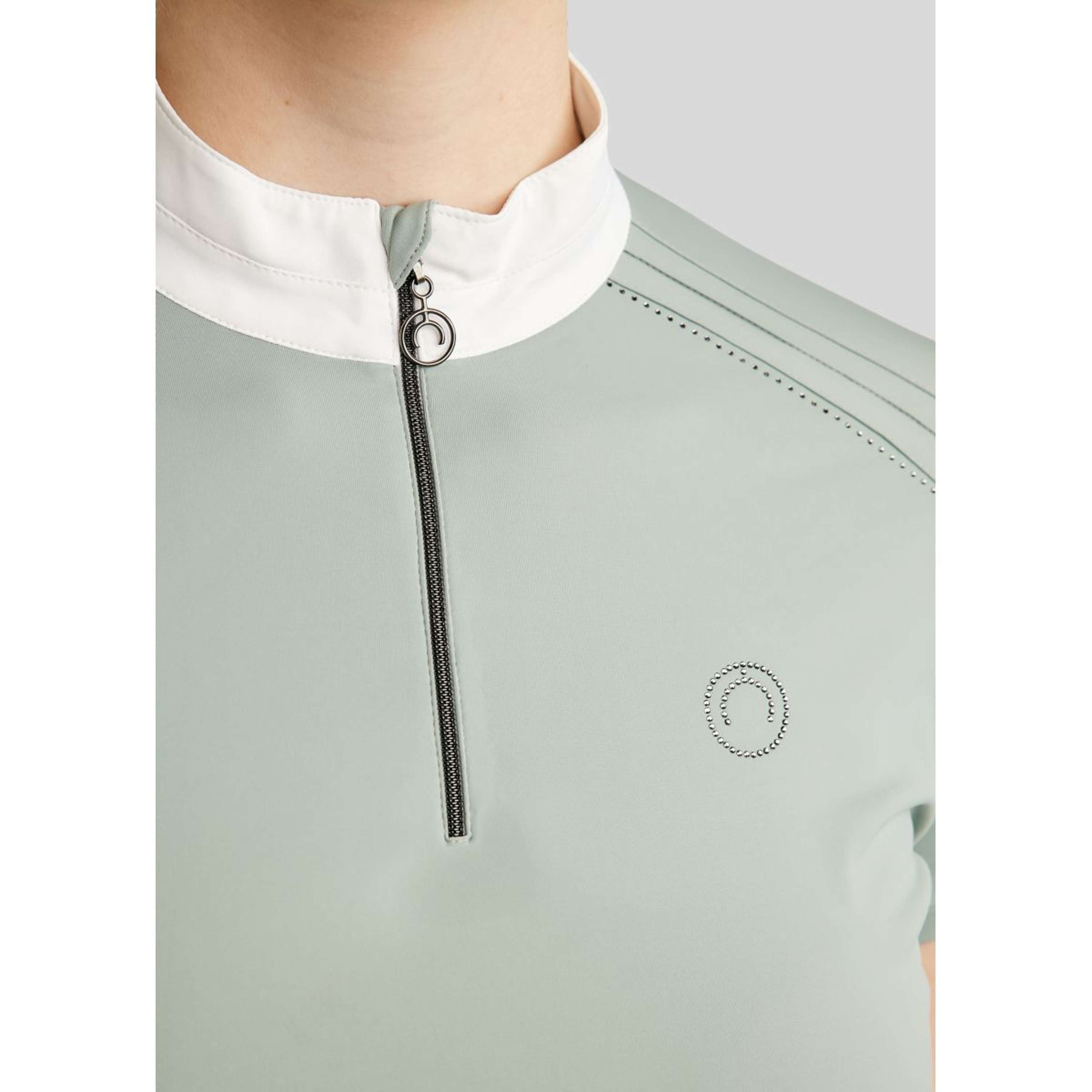 Montar Competition Shirt MoPearl Pintucks Gun Metal Crystals Turin