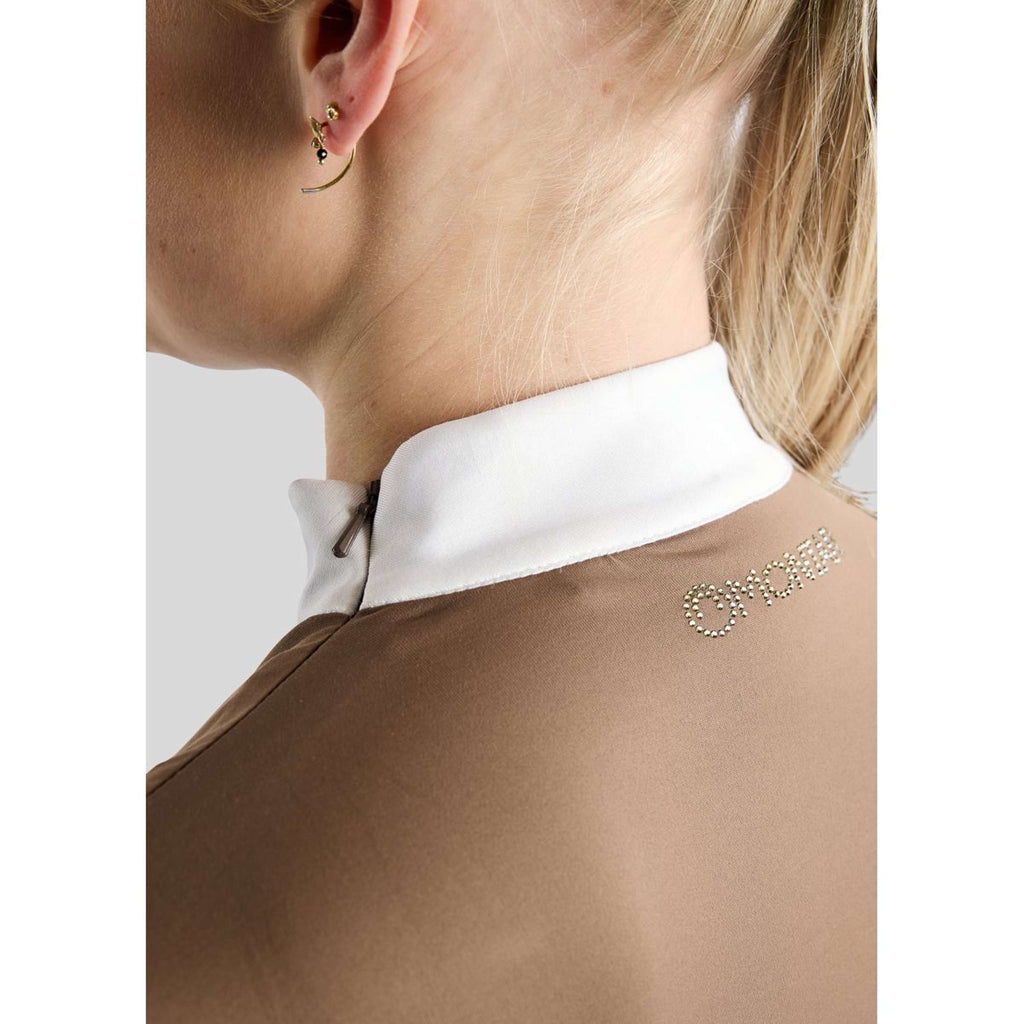 Montar Competition Shirt MoEve Golden Quartz Crystals Long Sleeves Nougat Brown