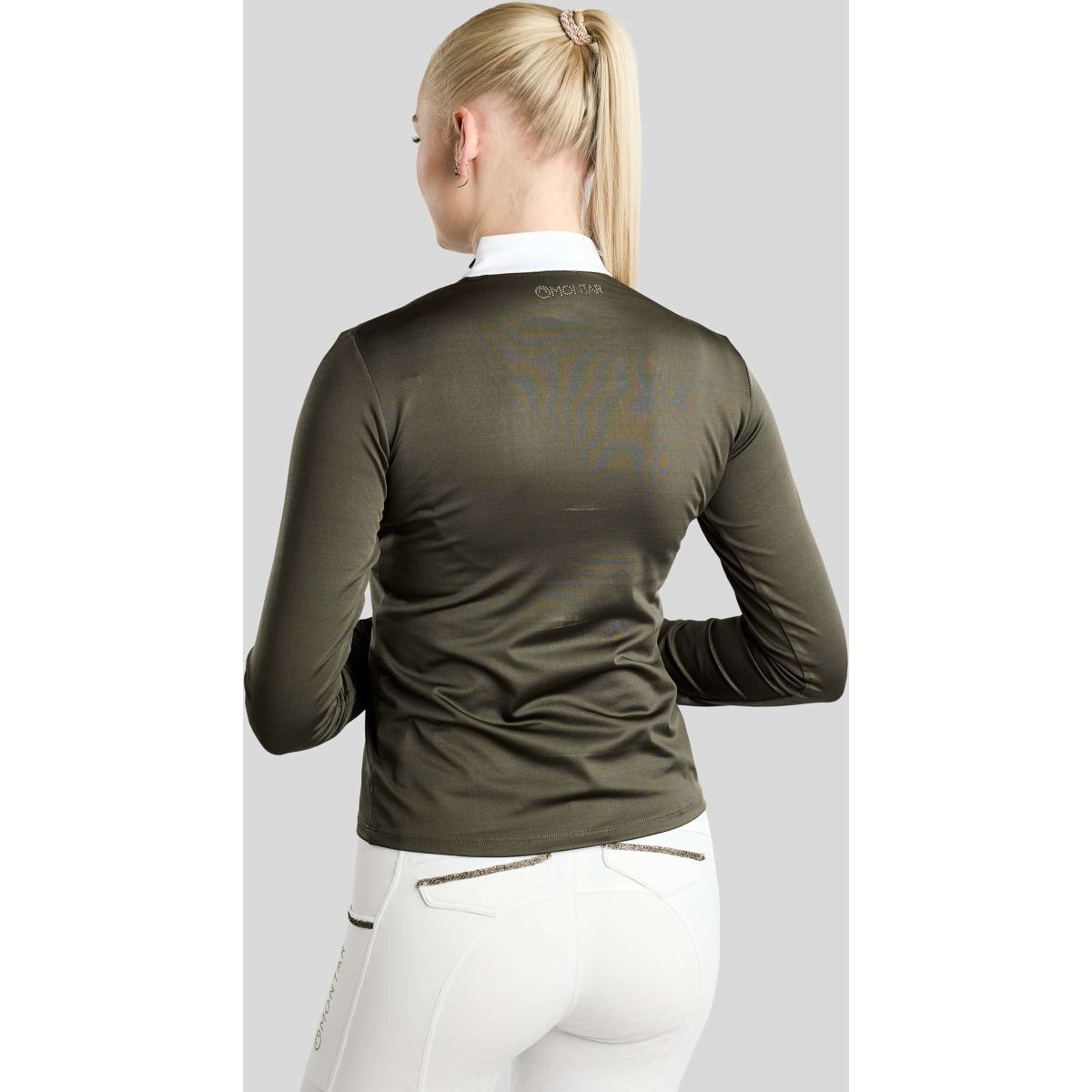 Montar Competition Shirt MoEve Golden Quartz Crystals Long Sleeves Forest Green