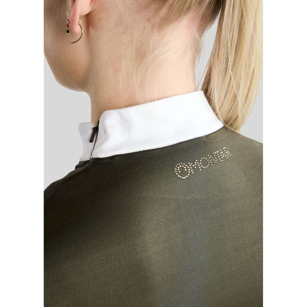 Montar Competition Shirt MoEve Golden Quartz Crystals Long Sleeves Forest Green