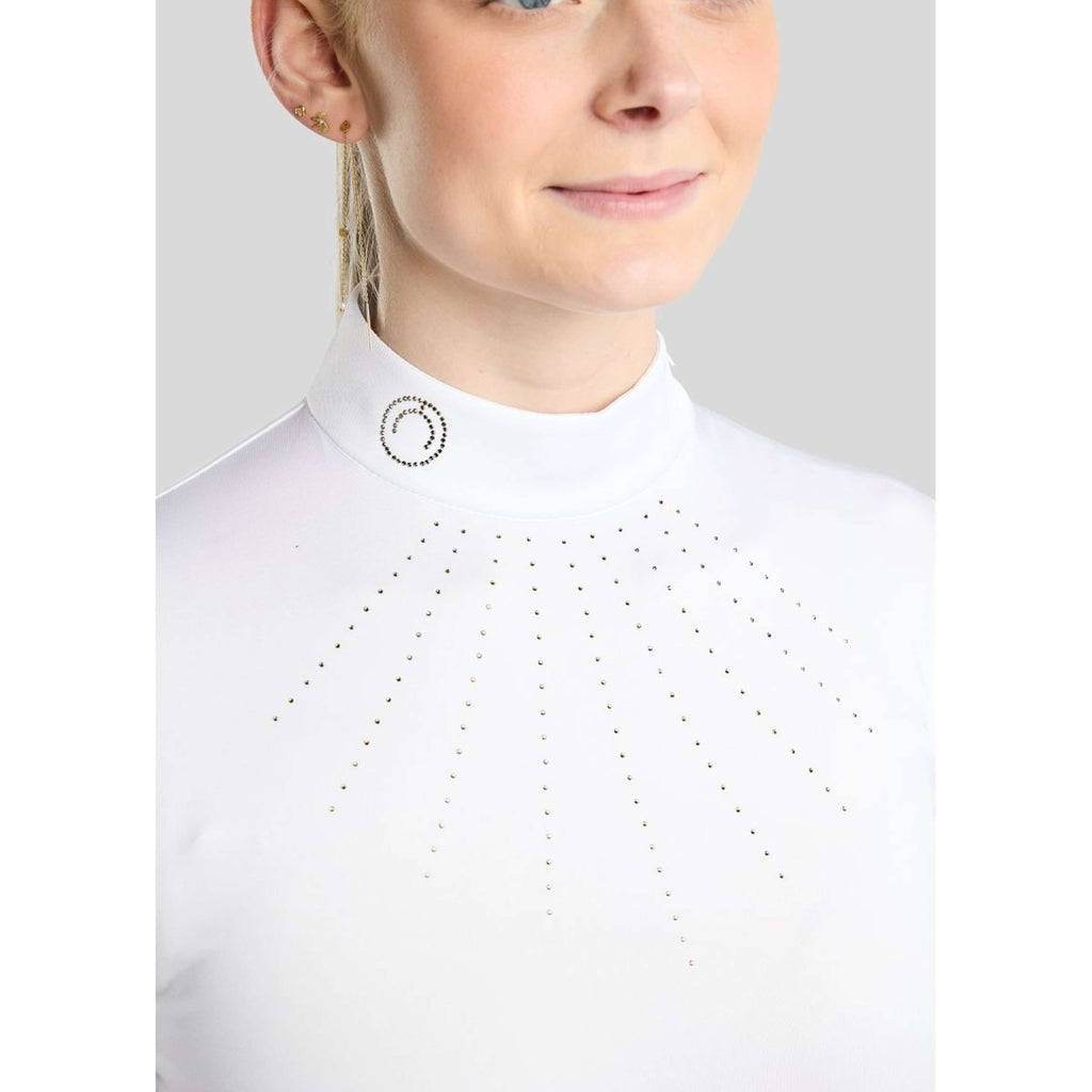 Montar Competition Shirt MoEve Golden Quartz Crystals Long Sleeves White