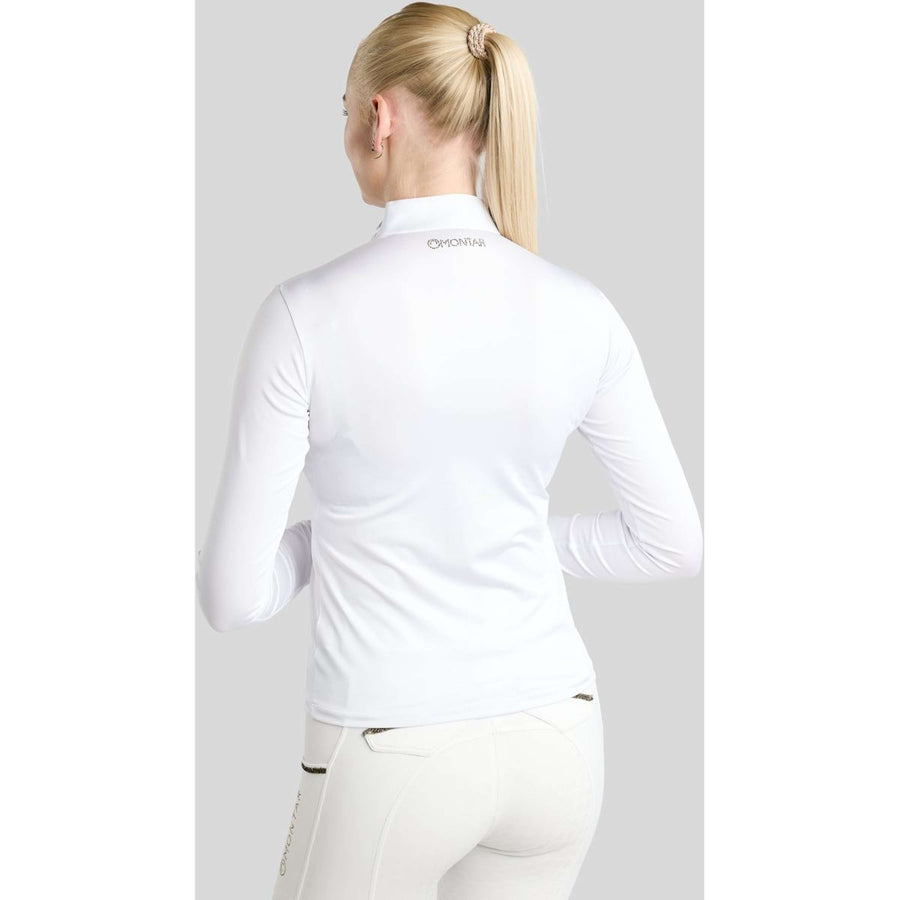 Montar Competition Shirt MoEve Golden Quartz Crystals Long Sleeves White