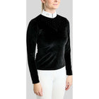 Montar Competition Shirt MoValerie Velvet Golden Quartz Crystals Long Sleeves Black
