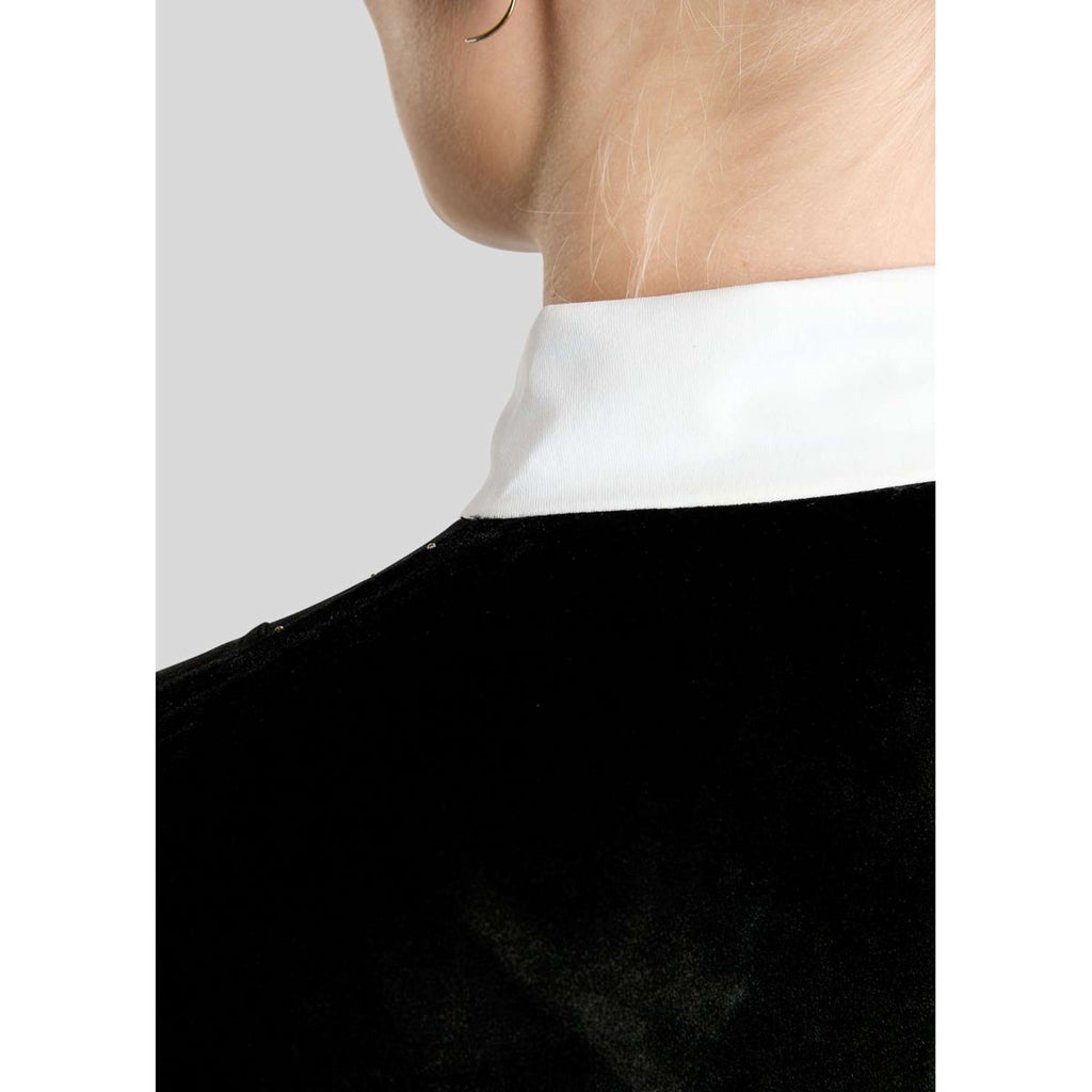Montar Competition Shirt MoValerie Velvet Golden Quartz Crystals Long Sleeves Black