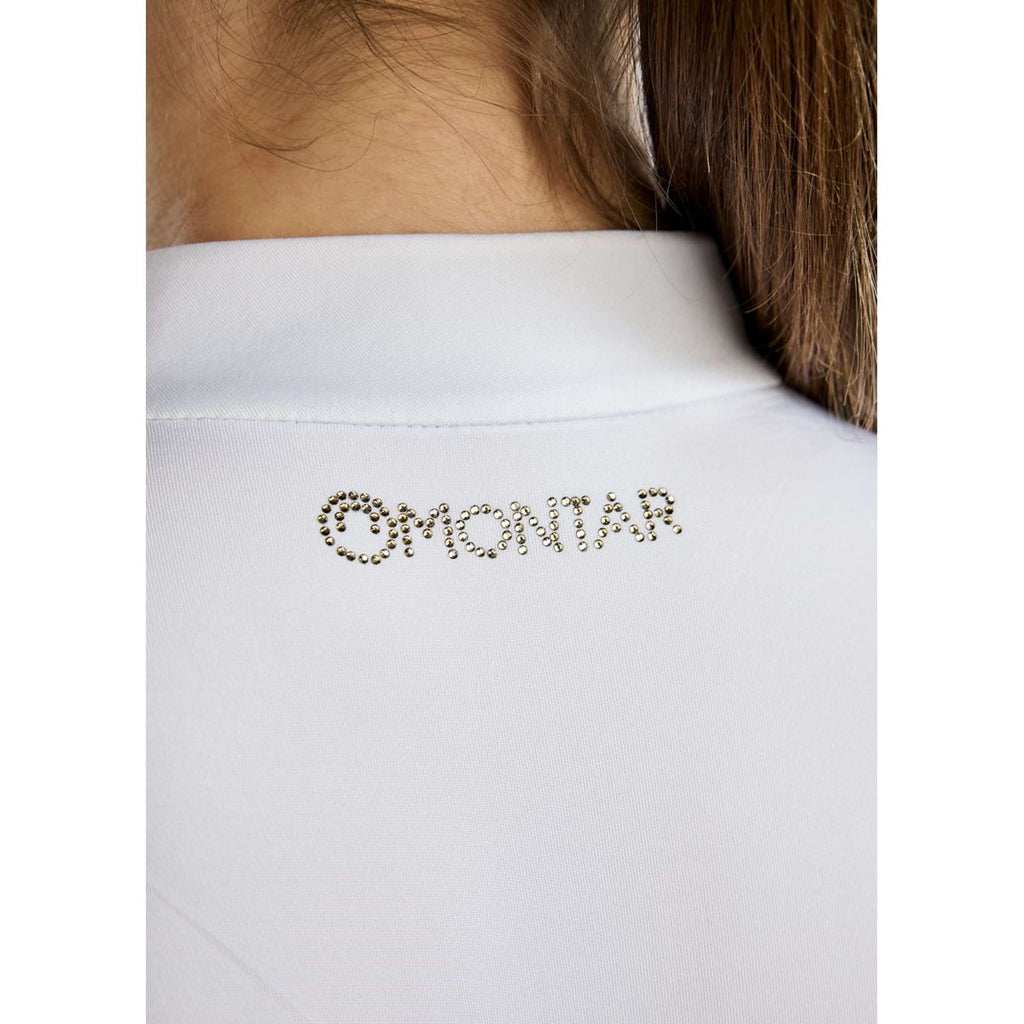 Montar Competition Shirt MoEverline Golden Quartz Crystals Kids Long Sleeves White