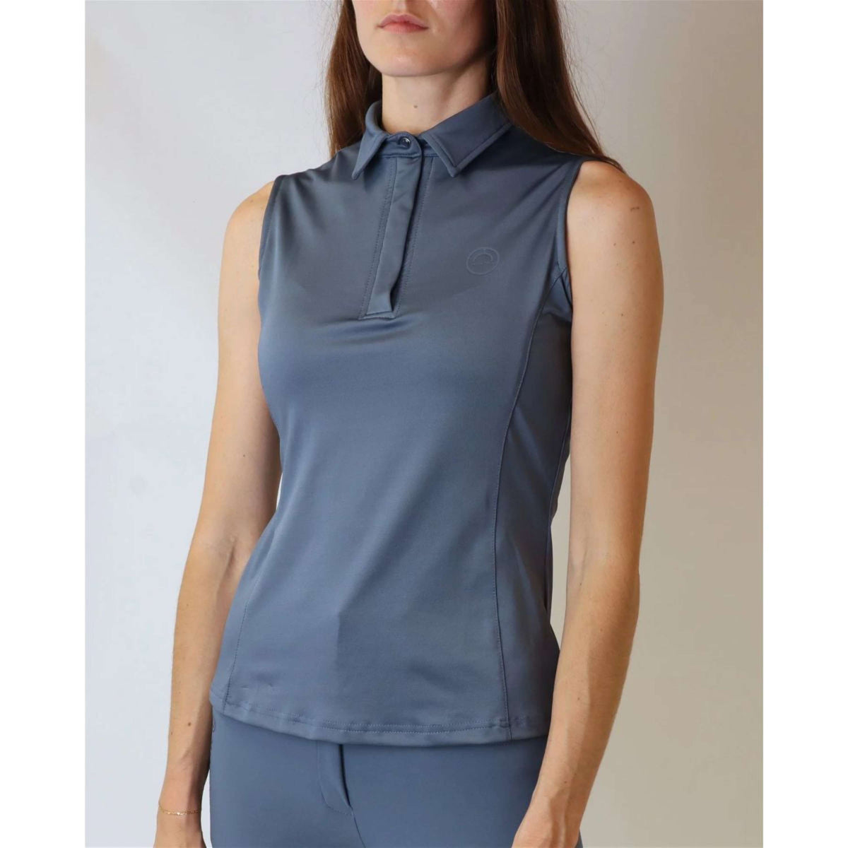 Montar Poloshirt Fiona Sleeveless Dove Blue