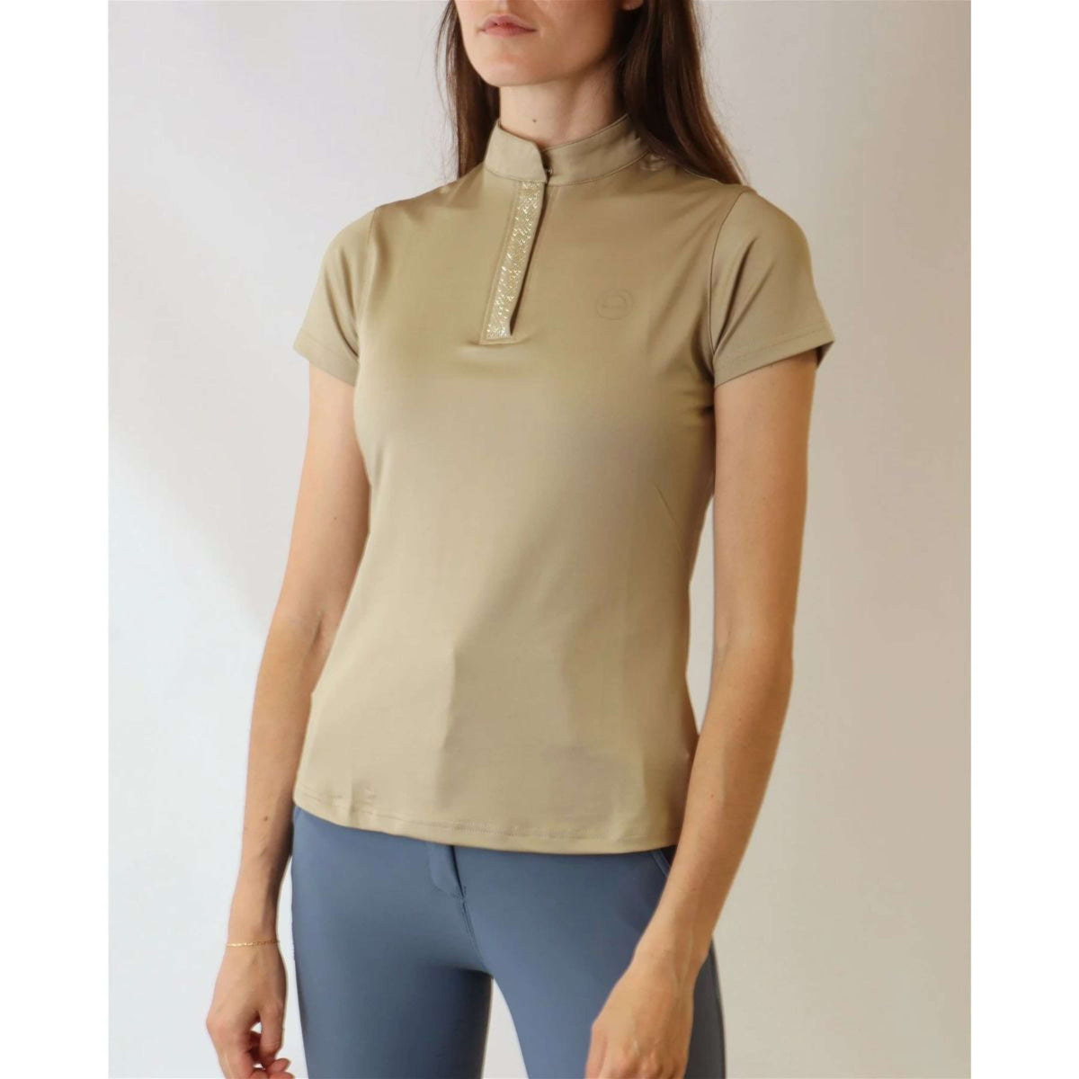 Montar Shirt Briella Crystal Short Sleeves Beige