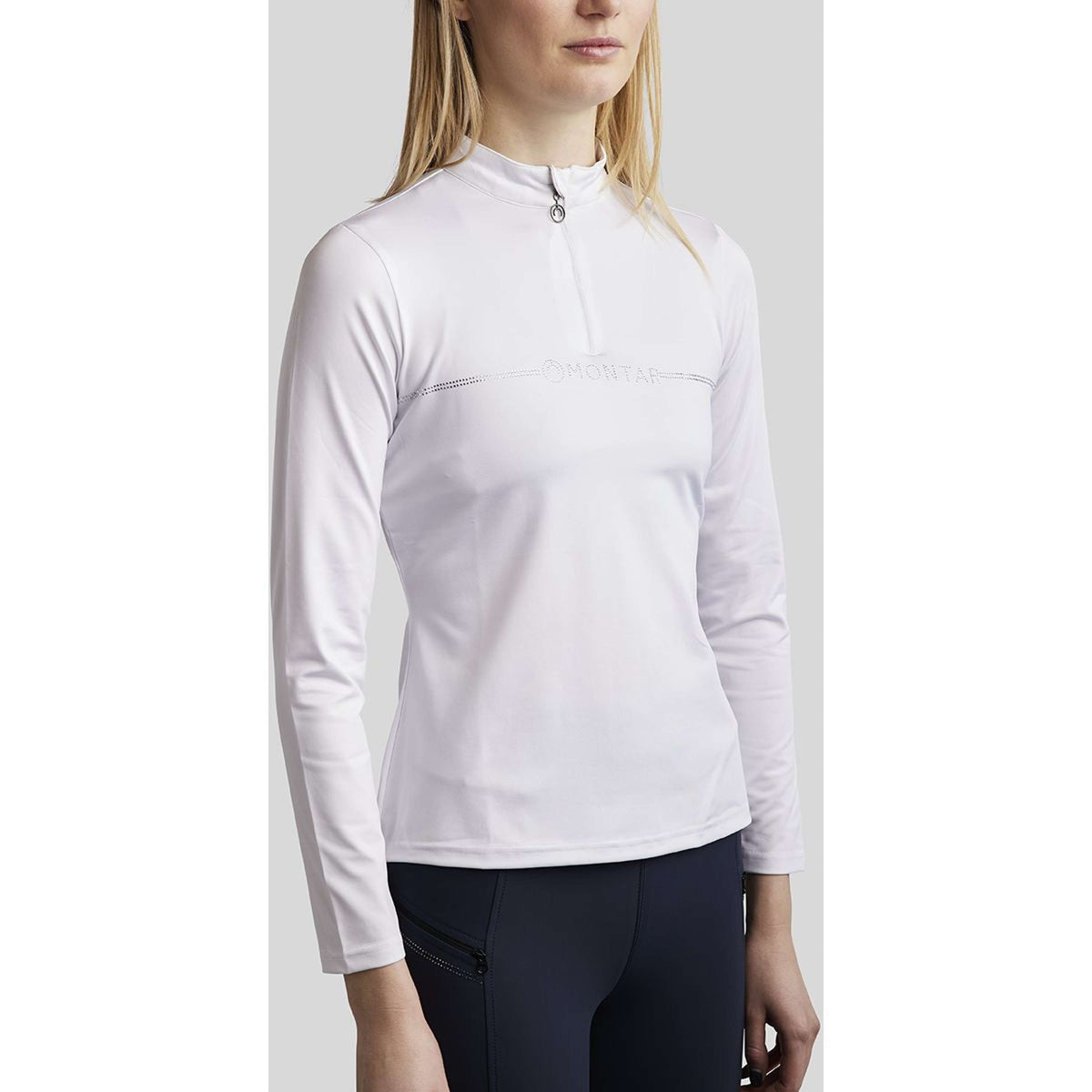 Montar Shirt MoAviana Crystal Logo Long Sleeves Off White