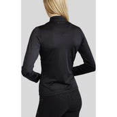 Montar Shirt MoRosie Pintucks Crystals Long Sleeves Black