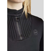 Montar Shirt MoRosie Pintucks Crystals Long Sleeves Black