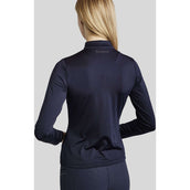 Montar Shirt MoRosie Pintucks Crystals Long Sleeves Dark Navy