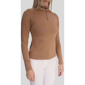 Montar Shirt MoAvina Caviar Crystal Deco Long Sleeves Latte