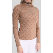 Montar Shirt MoAvina Monogram Caviar Crystal Deco Long Sleeves Latte