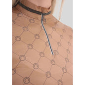 Montar Shirt MoAvina Monogram Caviar Crystal Deco Long Sleeves Latte