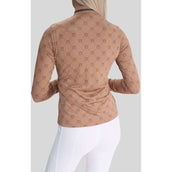 Montar Shirt MoAvina Monogram Caviar Crystal Deco Long Sleeves Latte