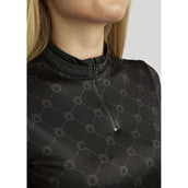 Montar Shirt MoAvina Monogram Caviar Crystal Deco Long Sleeves Black