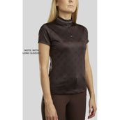 Montar Shirt MoAvina Monogram Caviar Crystal Deco Long Sleeves Brown