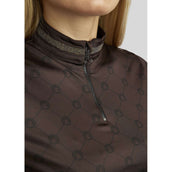 Montar Shirt MoAvina Monogram Caviar Crystal Deco Long Sleeves Brown