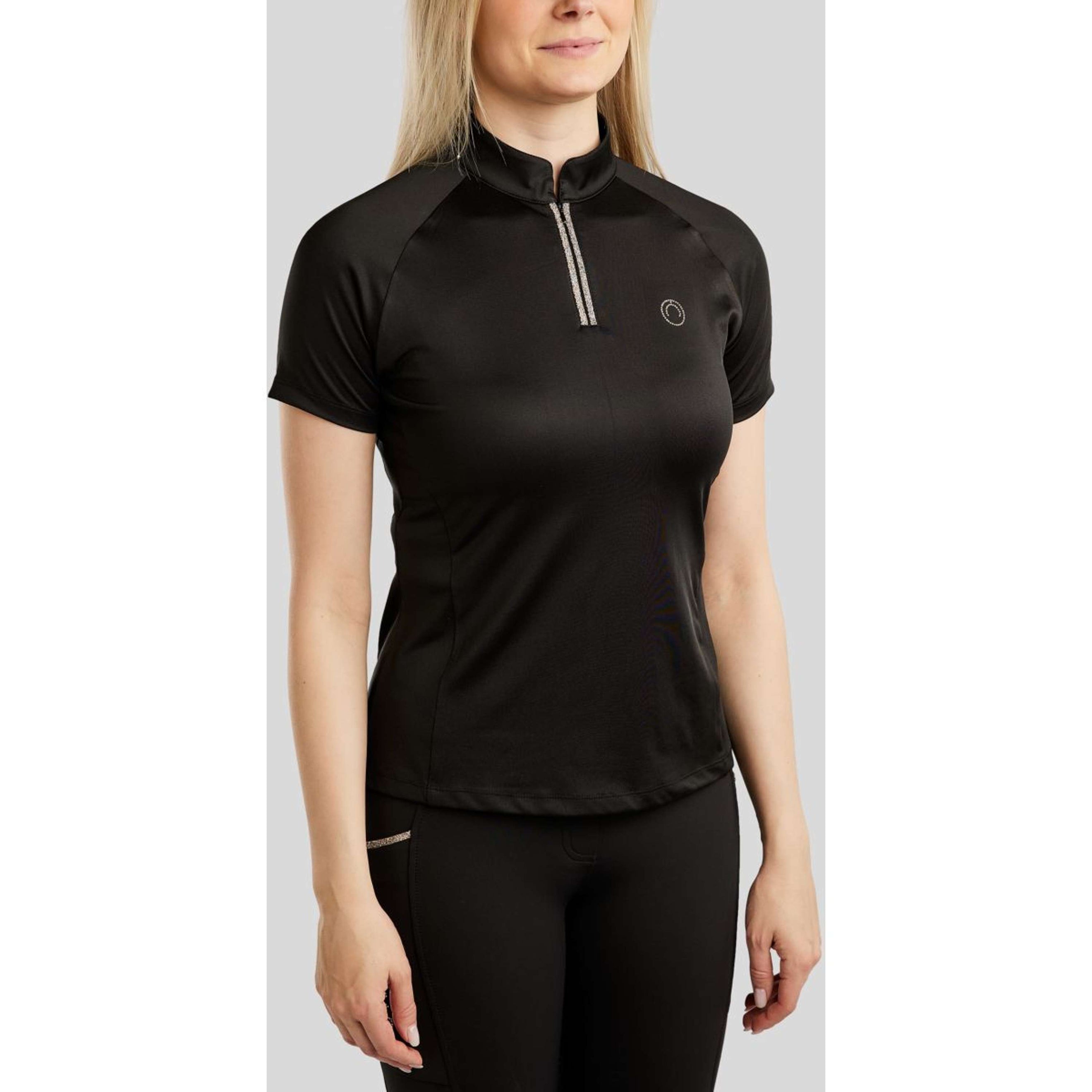 Montar Poloshirt MoLila Champagne Crystals Black