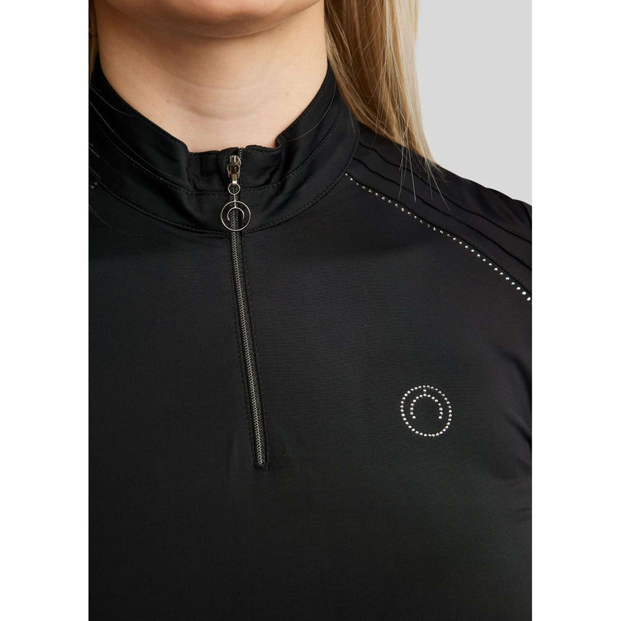 Montar Shirt MoPearl Pintuck Sleeveless Black
