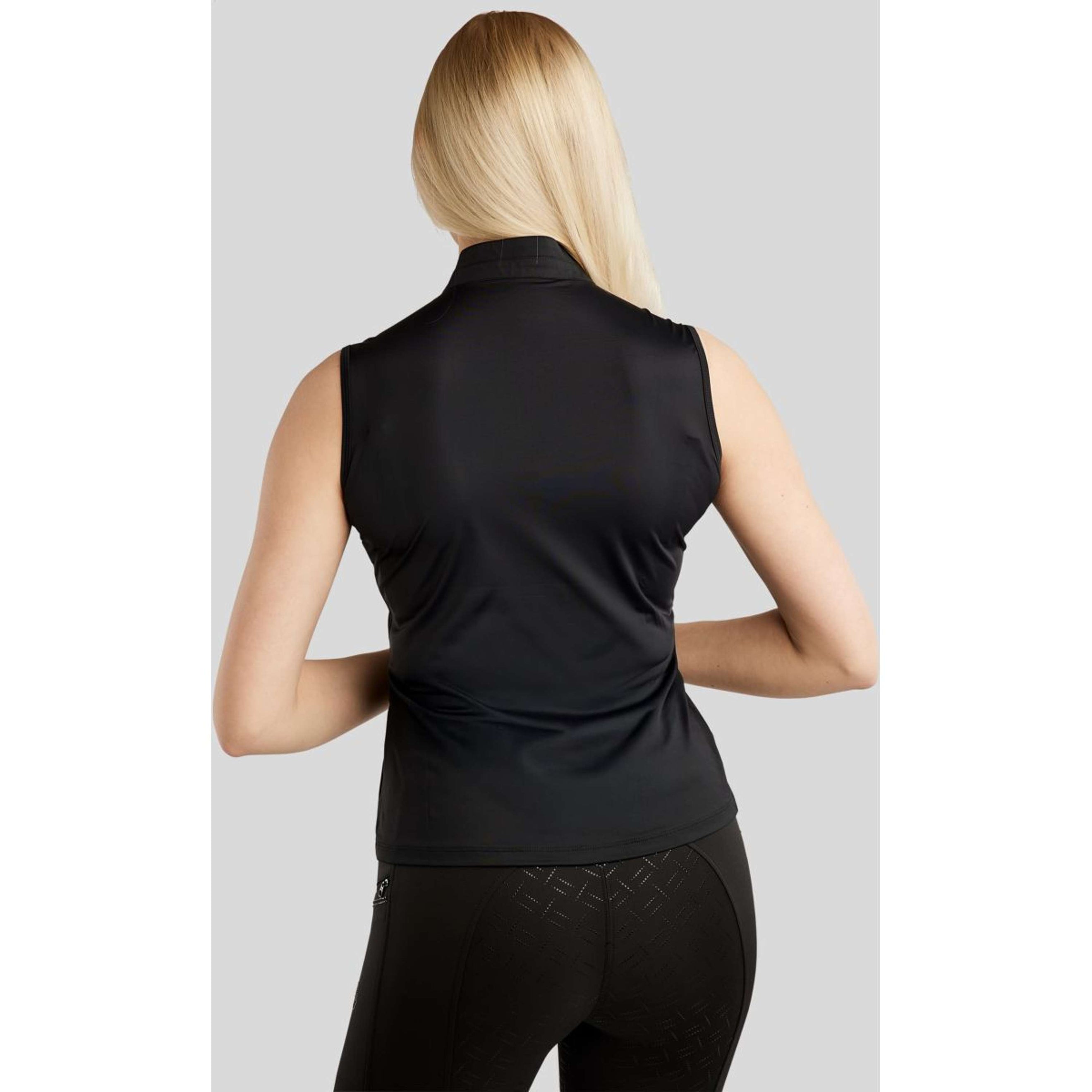 Montar Shirt MoPearl Pintuck Sleeveless Black