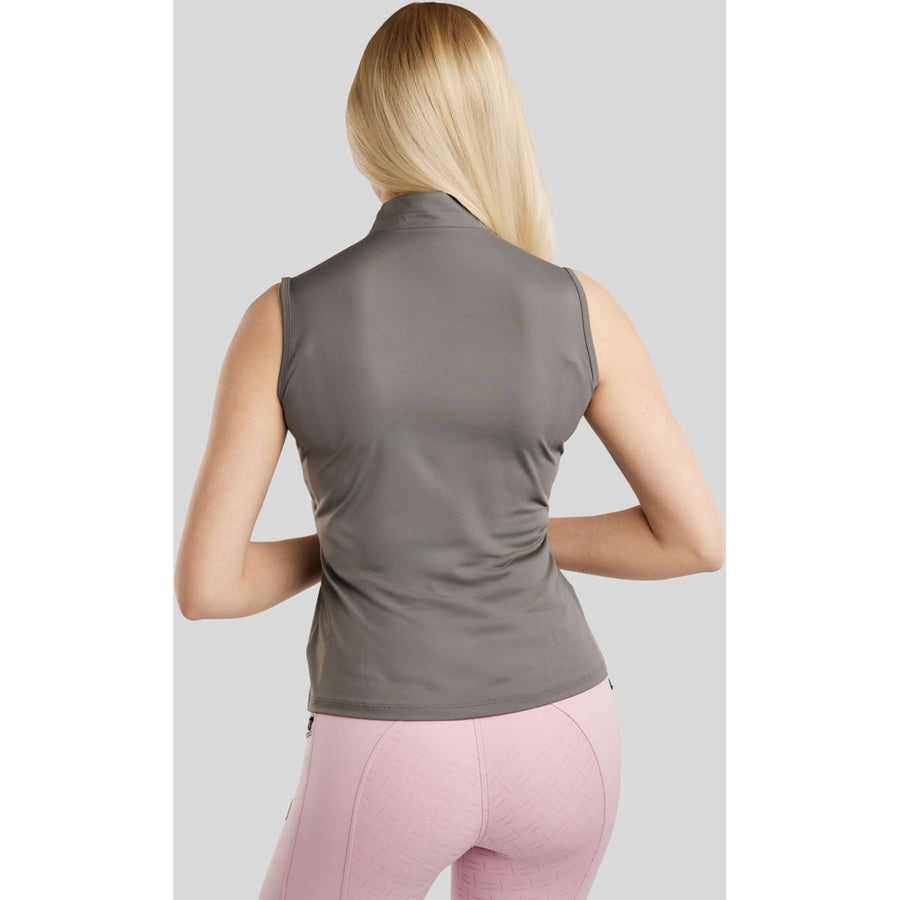 Montar Shirt MoPearl Pintuck Sleeveless Grey