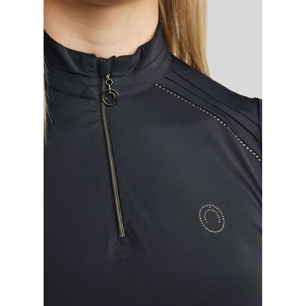 Montar Shirt MoPearl Pintuck Sleeveless Navy