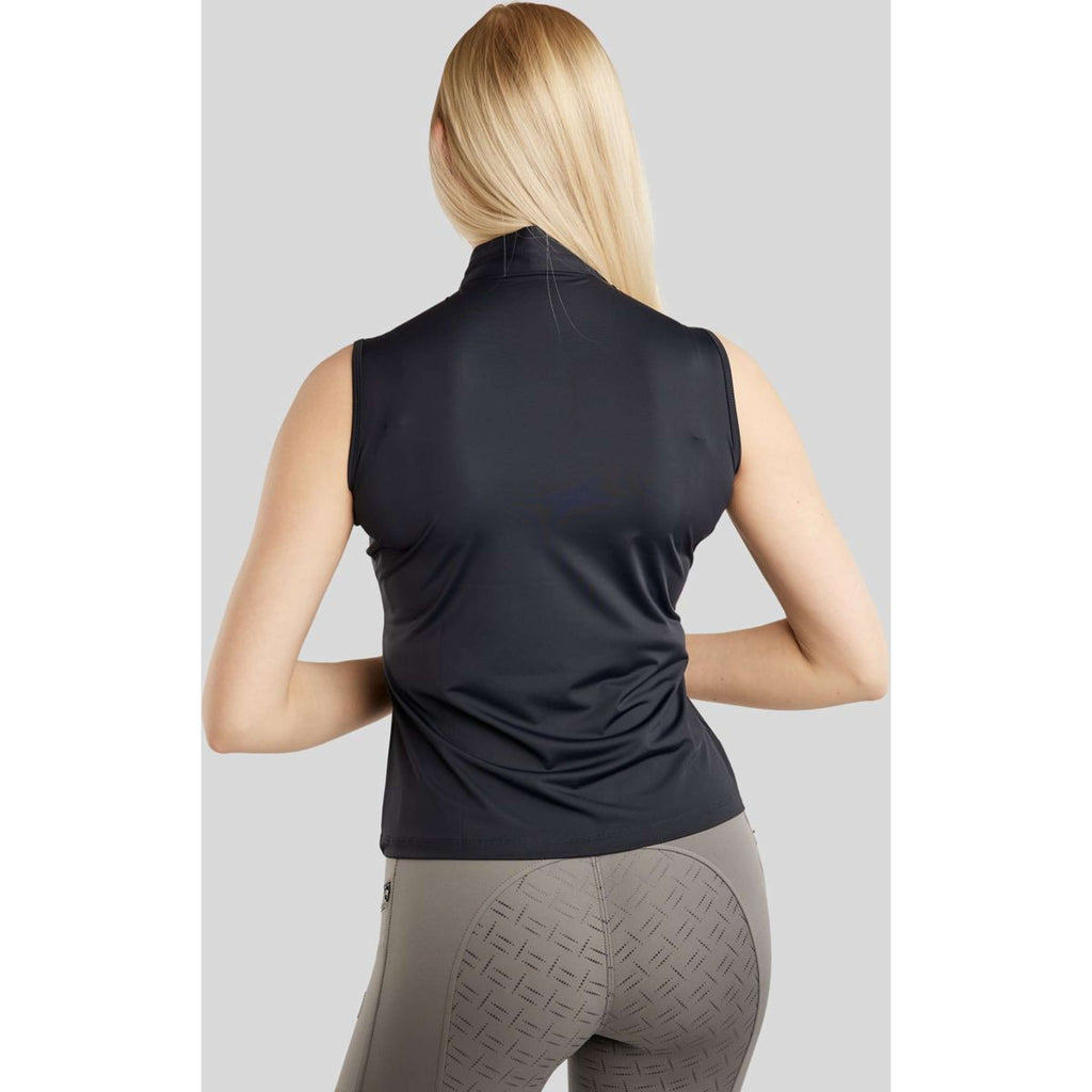 Montar Shirt MoPearl Pintuck Sleeveless Navy